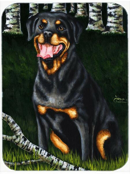 Backwoods Companion Rottweiler Glass Cutting Board Large AMB1388LCB by Caroline&#39;s Treasures