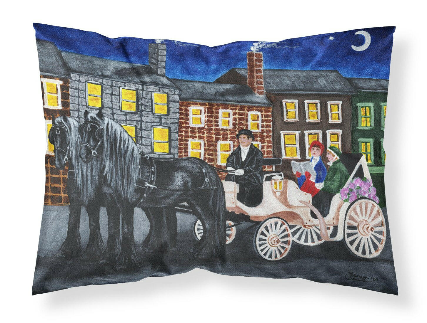 City Carriage Ride Horse Fabric Standard Pillowcase AMB1409PILLOWCASE by Caroline's Treasures