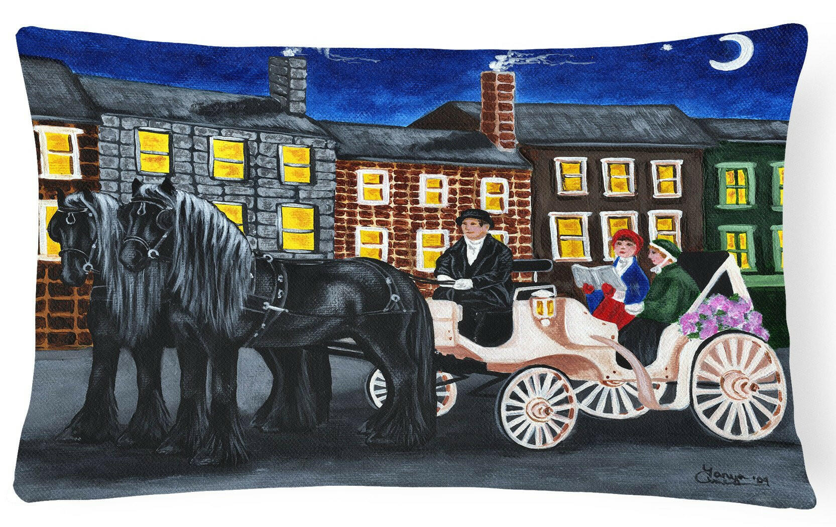 City Carriage Ride Horse Fabric Decorative Pillow AMB1409PW1216 by Caroline's Treasures