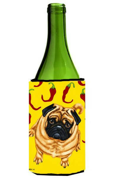Pick a Pepper Pug Wine Bottle Beverage Insulator Hugger AMB1412LITERK by Caroline&#39;s Treasures