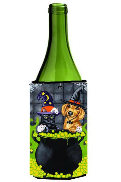 Brewing up Trouble Halloween Dachshund Wine Bottle Beverage Insulator Hugger AMB1434LITERK by Caroline&#39;s Treasures