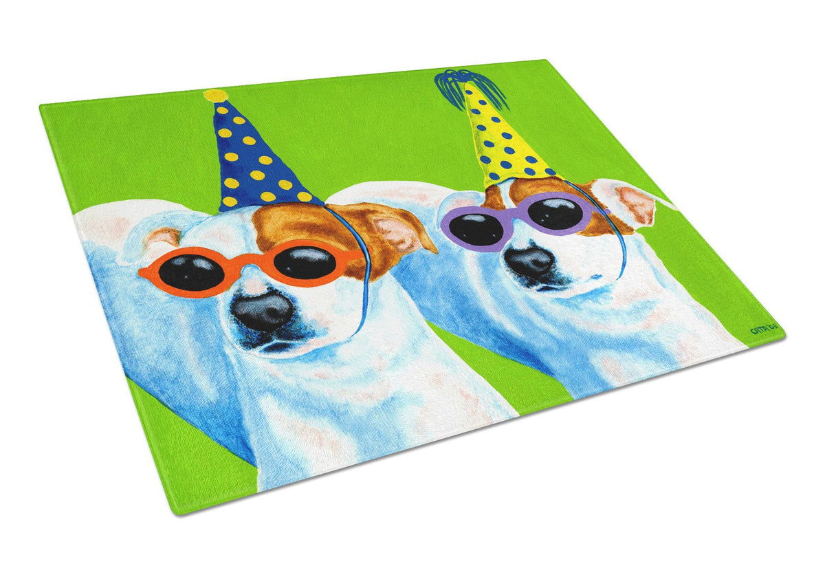 Party Animals Jack Russell Terriers Glass Cutting Board Large AMB1441LCB by Caroline&#39;s Treasures