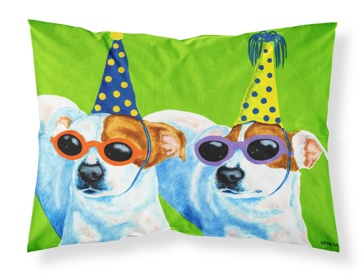 Party Animals Jack Russell Terriers Fabric Standard Pillowcase AMB1441PILLOWCASE by Caroline's Treasures