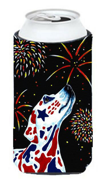 For our Heros Fireworks Patriotic Dalmatian Tall Boy Beverage Insulator Hugger AMB1451TBC by Caroline's Treasures