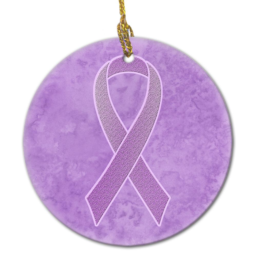 Lavender Ribbon for All Cancer Awareness Ceramic Ornament AN1200CO1 by Caroline&#39;s Treasures