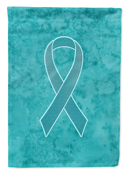 Teal Ribbon for Ovarian Cancer Awareness Flag Garden Size AN1201GF