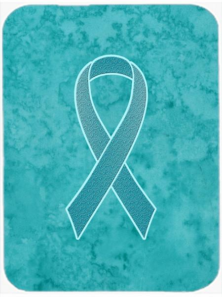 Teal Ribbon for Ovarian Cancer Awareness Glass Cutting Board Large Size AN1201LCB by Caroline&#39;s Treasures