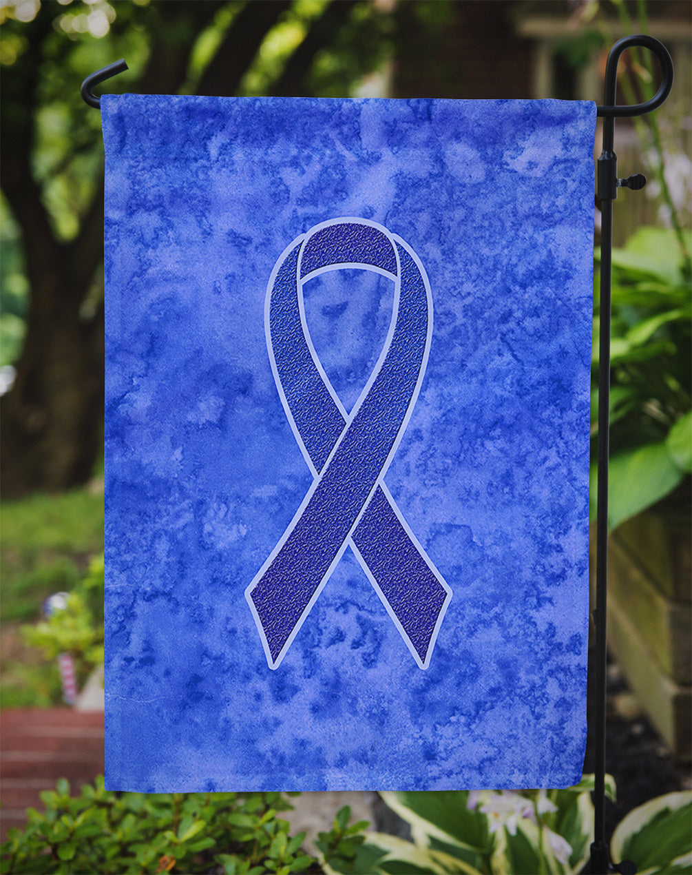 Dark Blue Ribbon for Colon Cancer Awareness Flag Garden Size AN1202GF