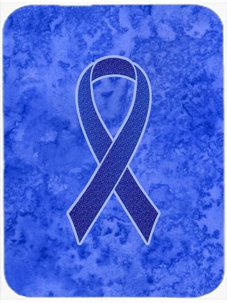 Caroline's Treasures Dark Blue Ribbon for Colon Cancer Awareness Glass Cutting Boards – Durable, Decorative Kitchen Art Large Size AN1202LCB