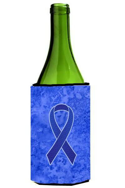Dark Blue Ribbon for Colon Cancer Awareness Wine Bottle Beverage Insulator Hugger AN1202LITERK by Caroline&#39;s Treasures