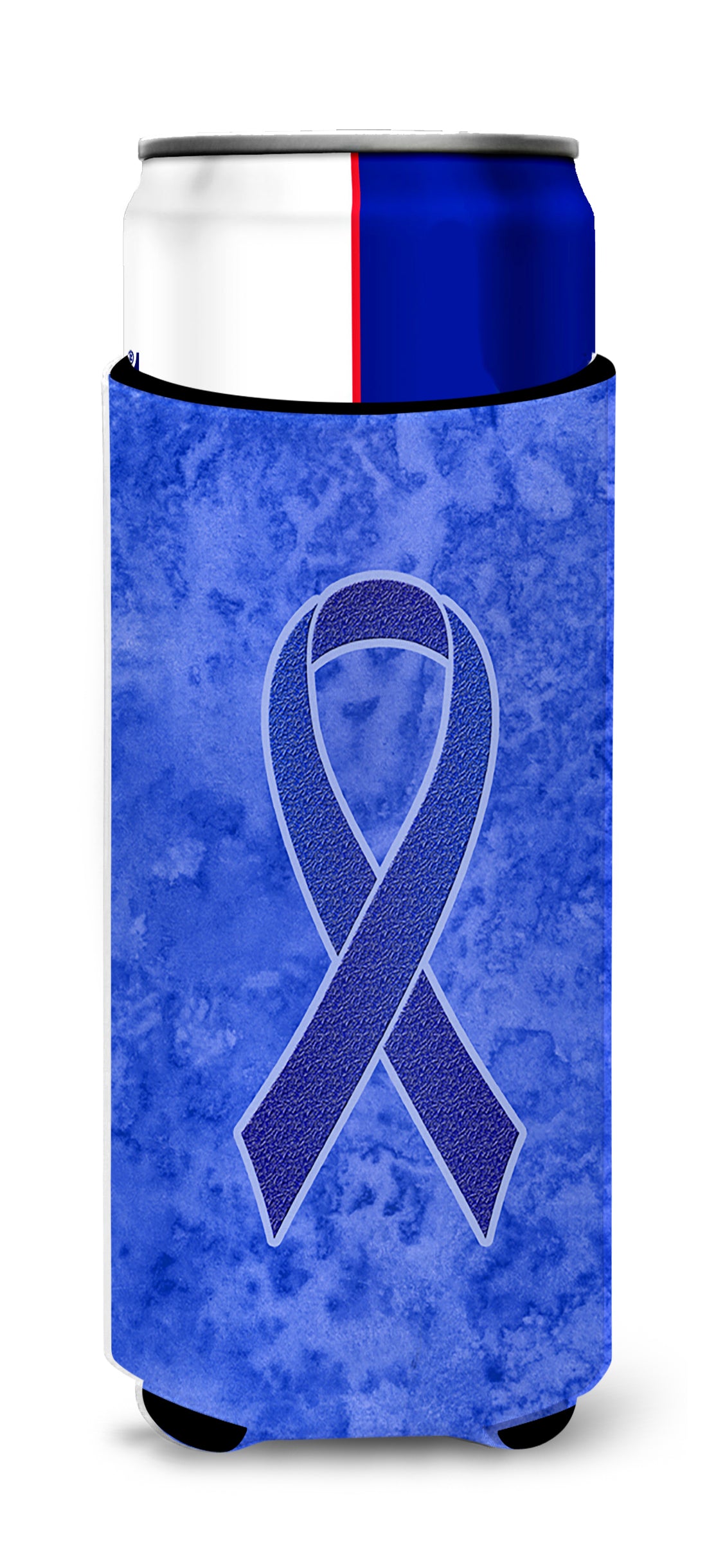 Dark Blue Ribbon for Colon Cancer Awareness Ultra Beverage Insulators for slim cans AN1202MUK