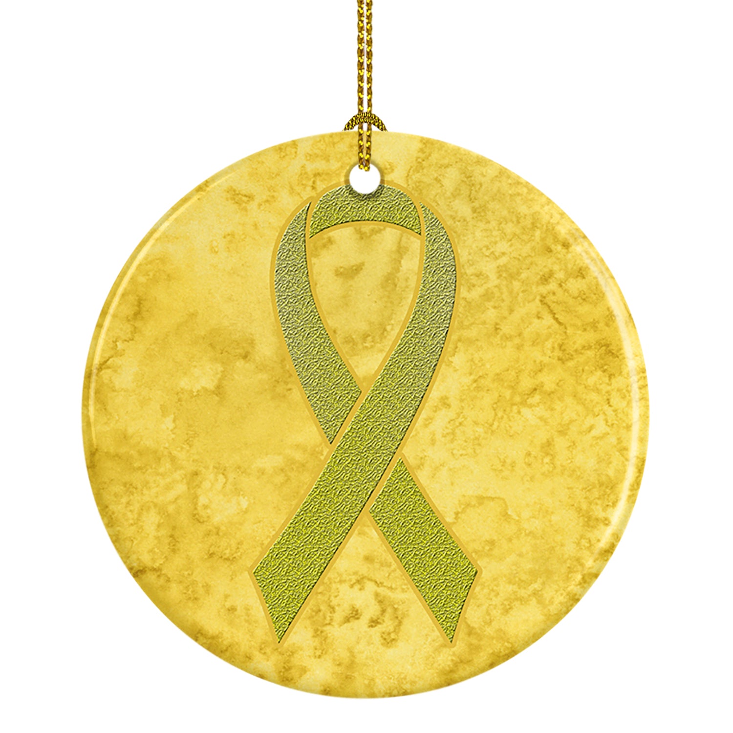Yellow Ribbon for Sarcoma, Bone or Bladder Cancer Awareness Ceramic Ornament AN1203CO1 - the-store.com