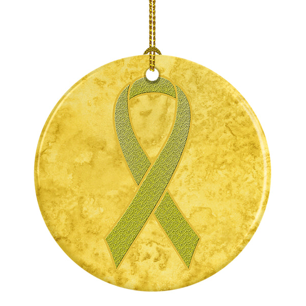 Yellow Ribbon for Sarcoma, Bone or Bladder Cancer Awareness Ceramic Ornament AN1203CO1 - the-store.com