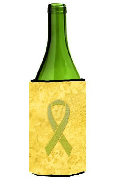 Yellow Ribbon for Sarcoma, Bone or Bladder Cancer Awareness Wine Bottle Beverage Insulator Hugger AN1203LITERK by Caroline&#39;s Treasures