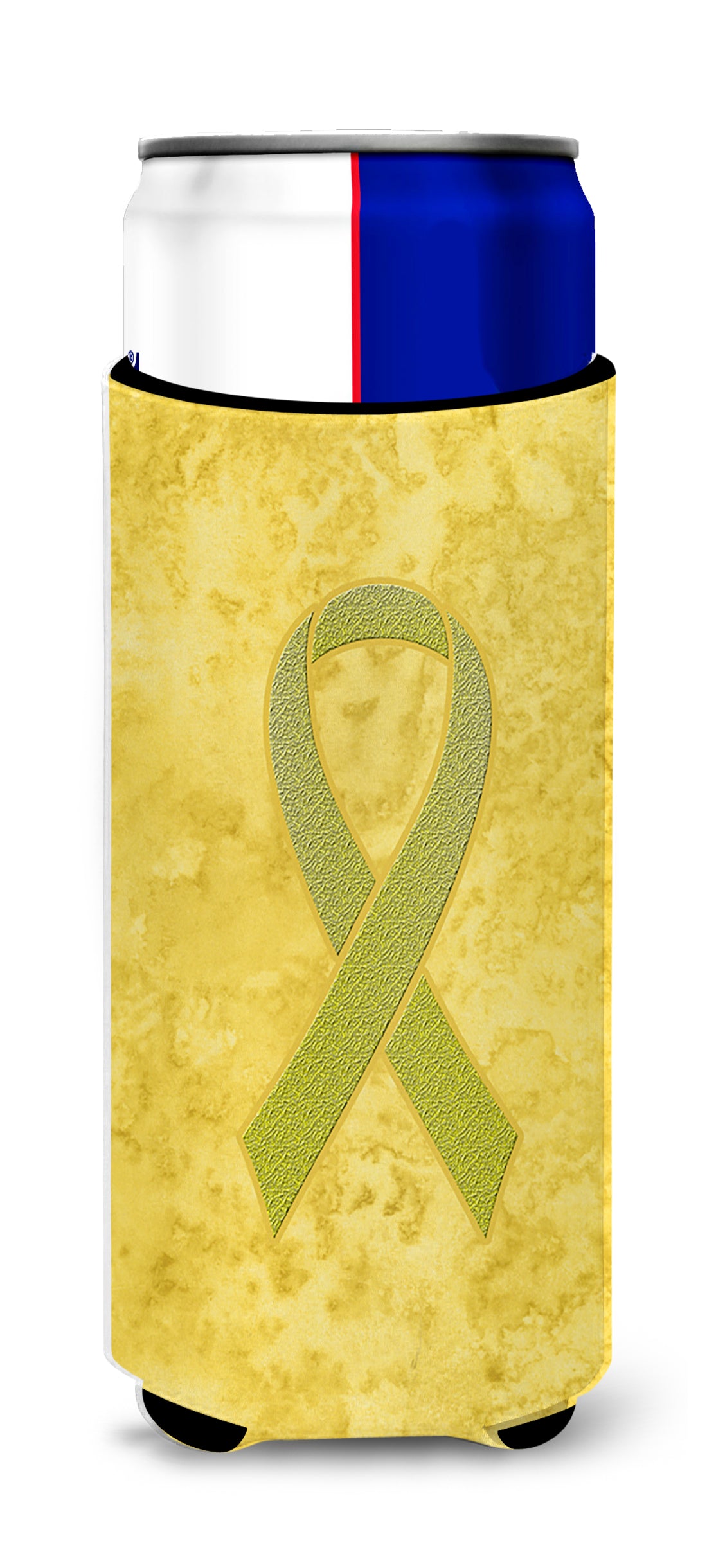 Yellow Ribbon for Sarcoma, Bone or Bladder Cancer Awareness Ultra Beverage Insulators for slim cans AN1203MUK.