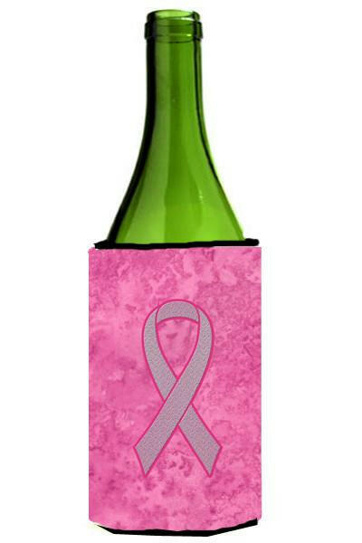 Pink Ribbon for Breast Cancer Awareness Wine Bottle Beverage Insulator Hugger AN1205LITERK by Caroline's Treasures