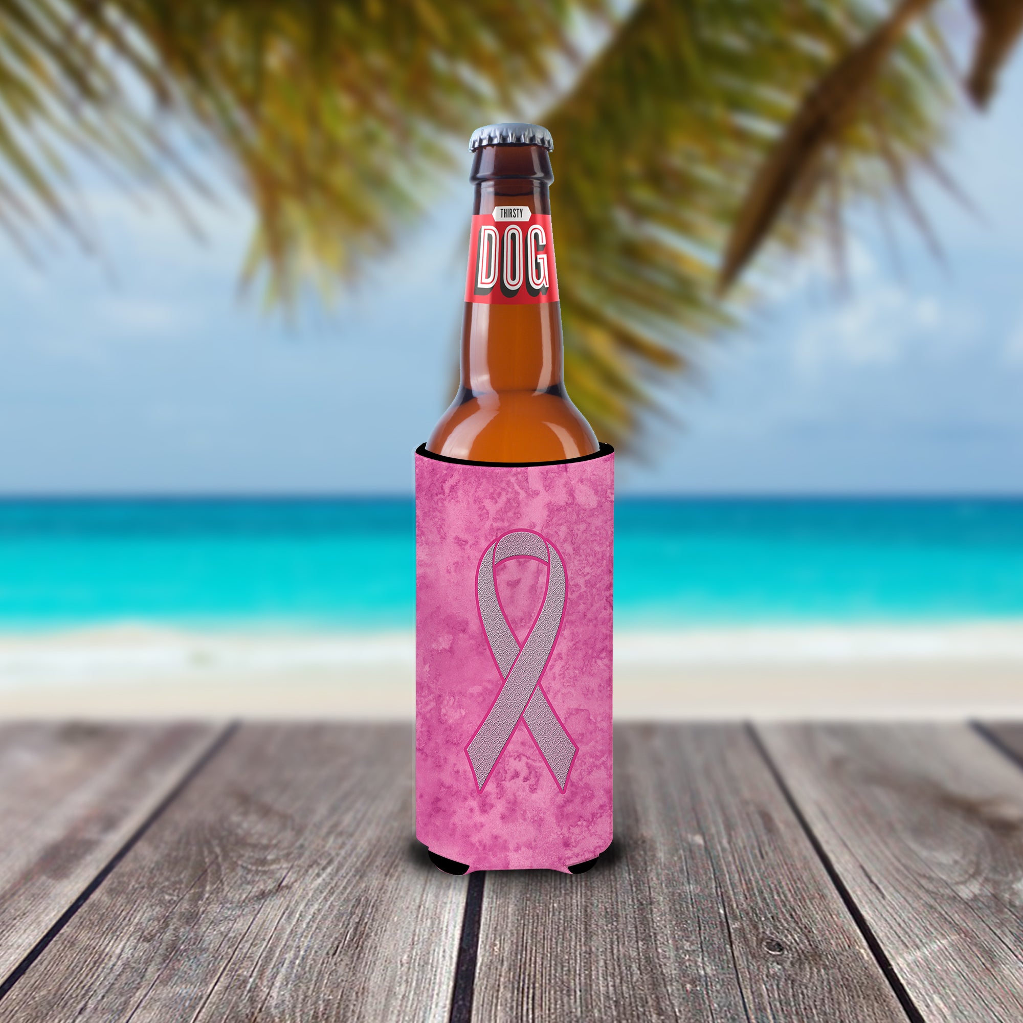 Pink Ribbon for Breast Cancer Awareness Ultra Beverage Insulators for slim cans AN1205MUK.