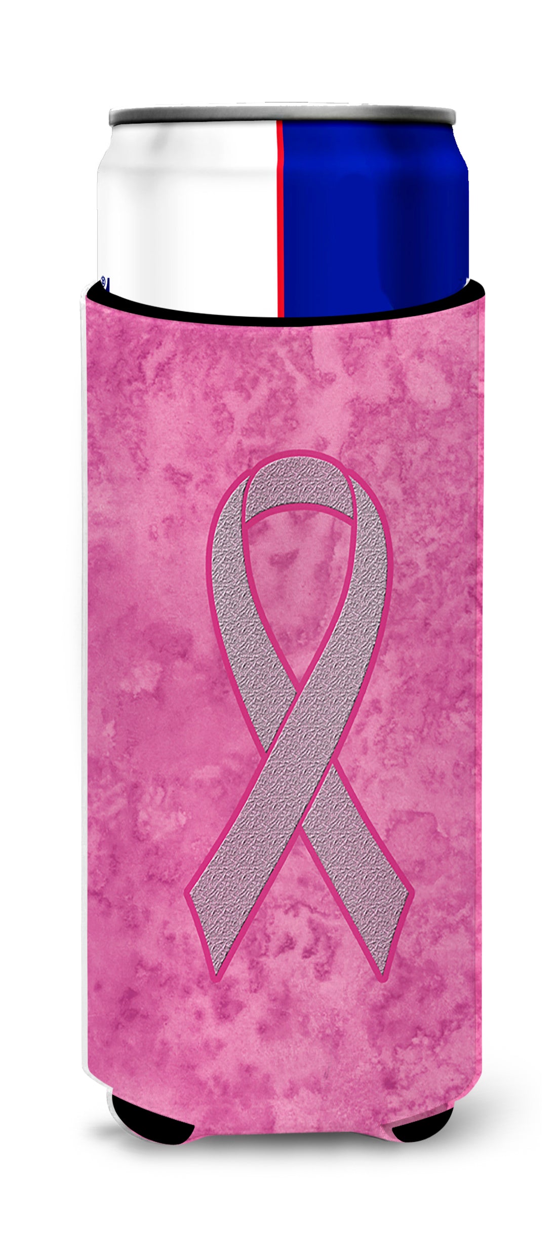 Caroline's Treasures Pink Ribbon for Breast Cancer Awareness Slim Can Hugger – Fun & Functional Drink Coolers AN1205MUK