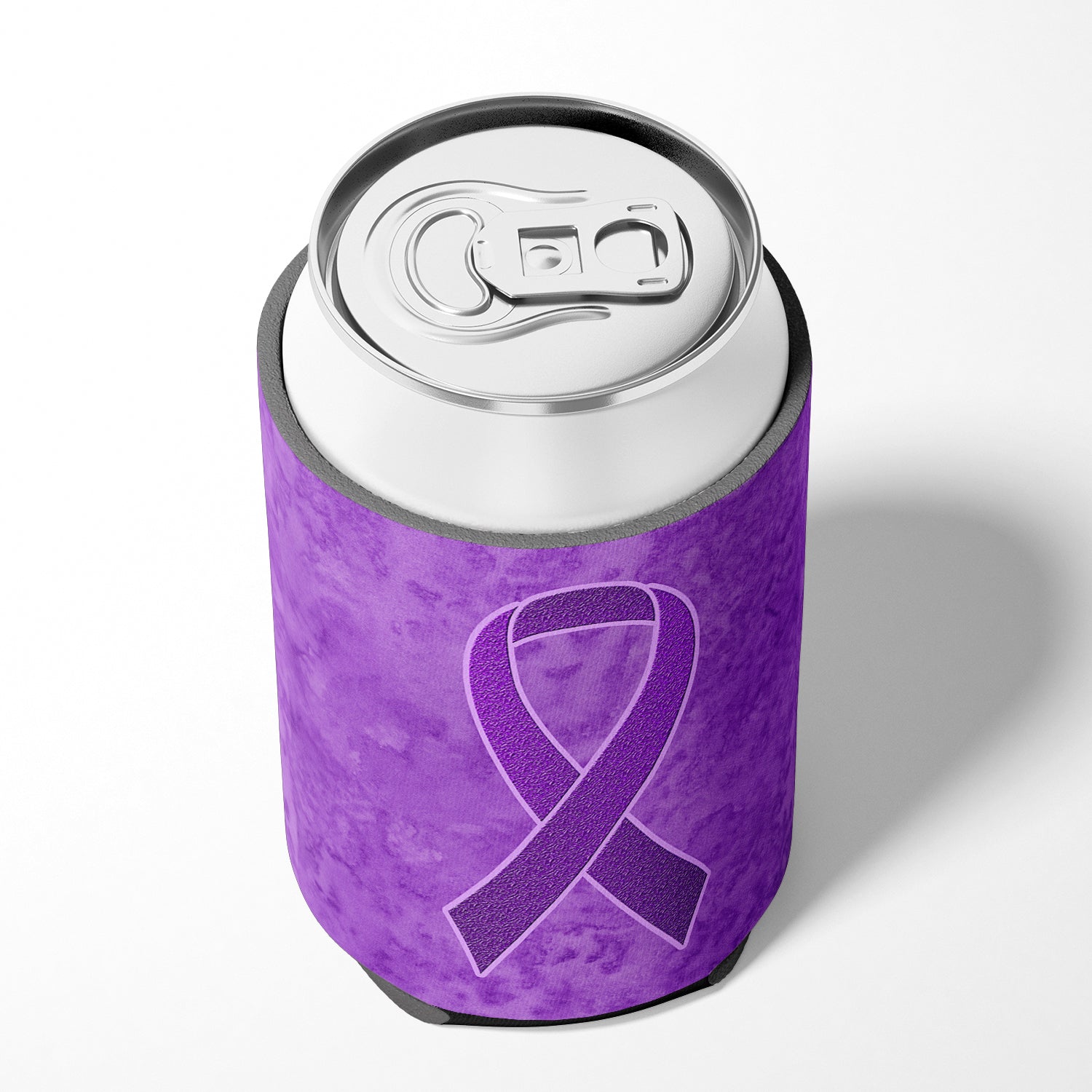 Purple Ribbon for Pancreatic and Leiomyosarcoma Cancer Awareness Can or Bottle Hugger AN1207CC.