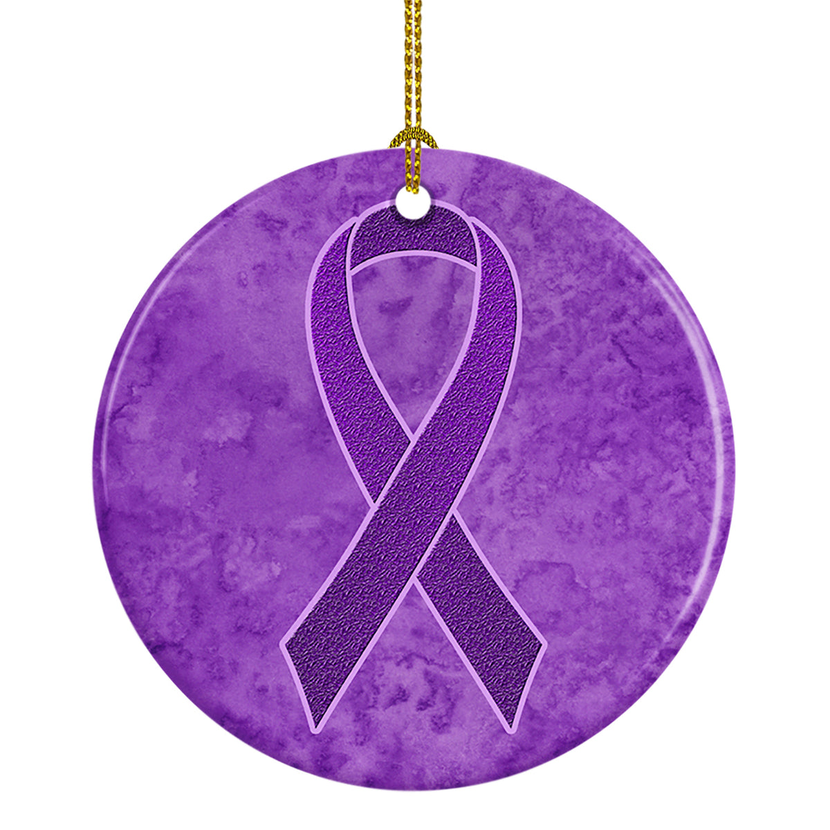 Purple Ribbon for Pancreatic and Leiomyosarcoma Cancer Awareness Ceramic Ornament AN1207CO1 - the-store.com