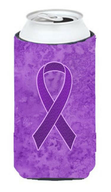 Purple Ribbon for Pancreatic and Leiomyosarcoma Cancer Awareness Tall Boy Beverage Insulator Hugger AN1207TBC by Caroline&#39;s Treasures