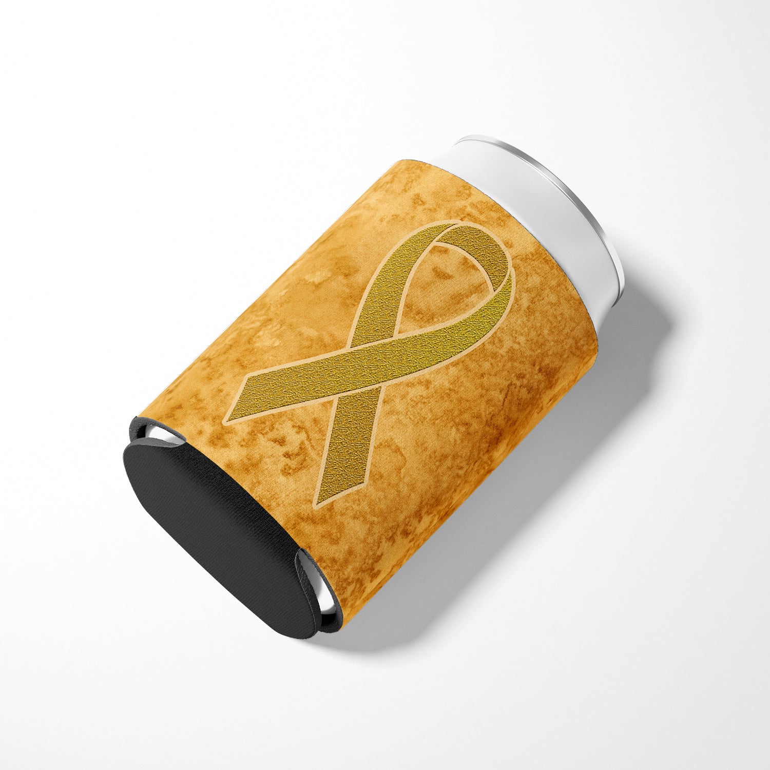 Gold Ribbon for Childhood Cancers Awareness Can or Bottle Hugger AN1209CC.