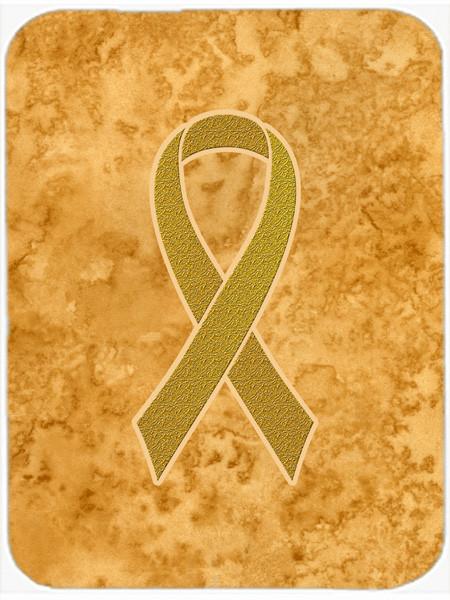Gold Ribbon for Childhood Cancers Awareness Glass Cutting Board Large Size AN1209LCB by Caroline&#39;s Treasures