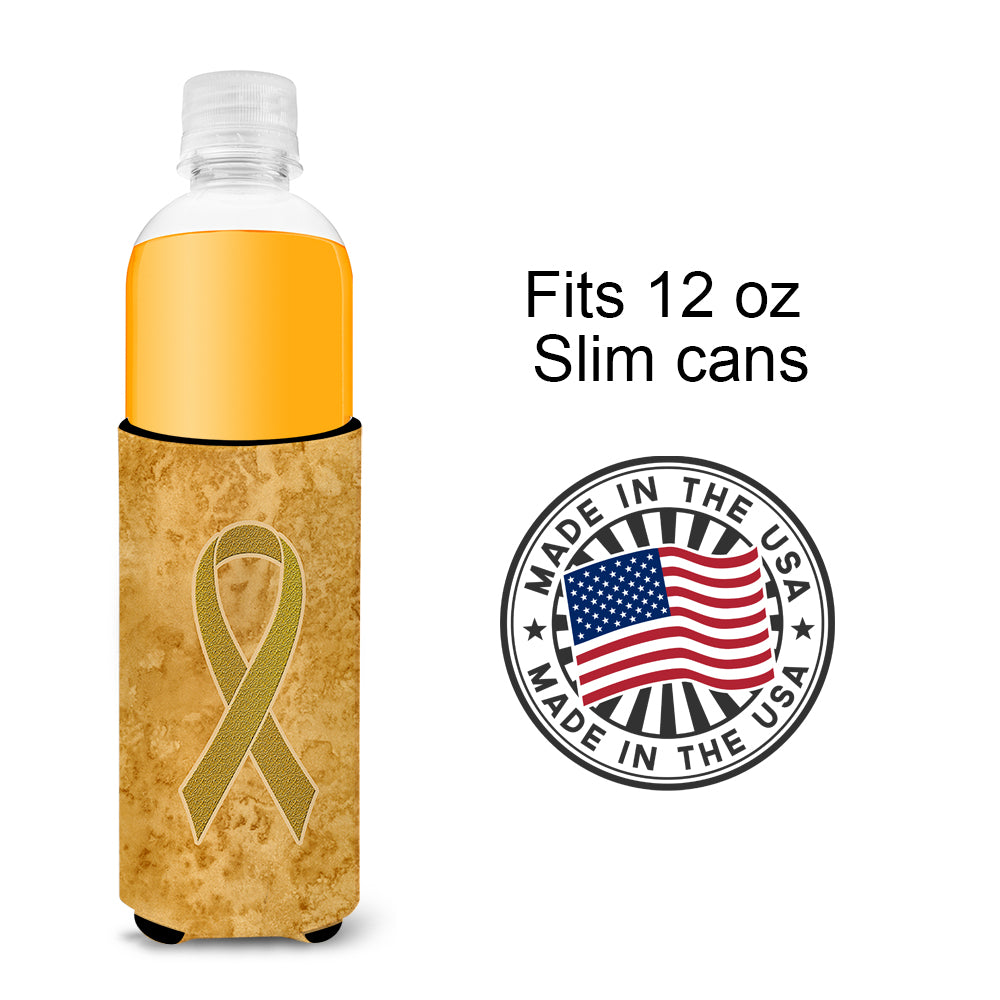 Gold Ribbon for Childhood Cancers Awareness Ultra Beverage Insulators for slim cans AN1209MUK