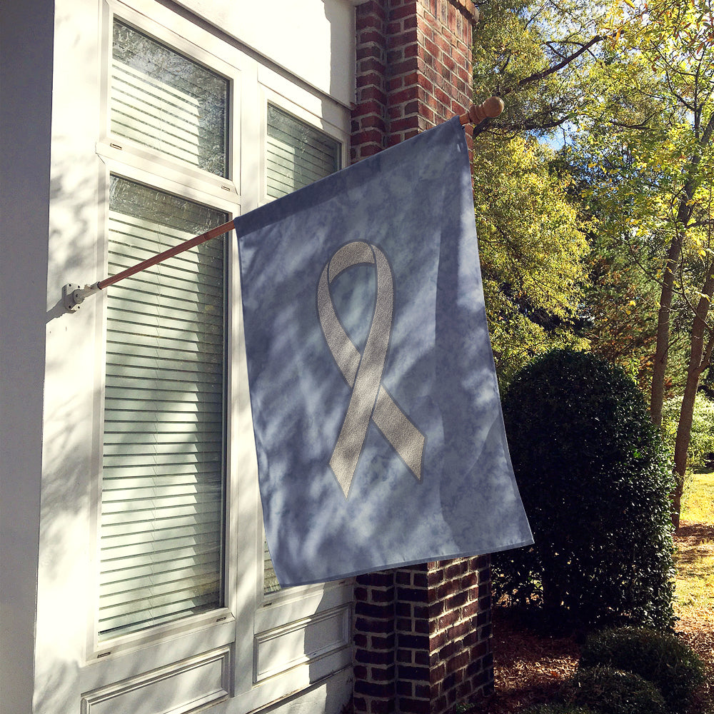 Clear Ribbon for Lung Cancer Awareness Flag Canvas House Size AN1210CHF  the-store.com.