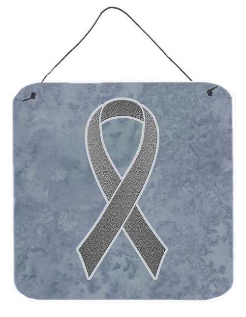 Grey Ribbon for Brain Cancer Awareness Wall or Door Hanging Prints AN1211DS66 by Caroline's Treasures