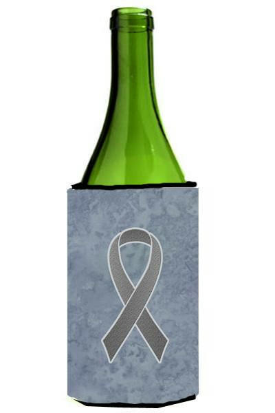 Grey Ribbon for Brain Cancer Awareness Wine Bottle Beverage Insulator Hugger AN1211LITERK by Caroline's Treasures