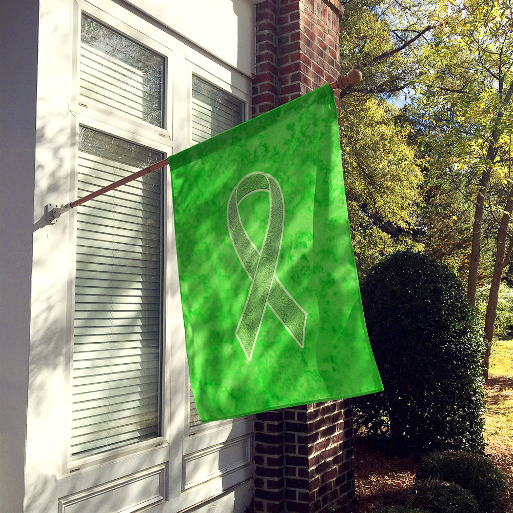 Lime Green Ribbon for Lymphoma Cancer Awareness Flag Canvas House Size AN1212CHF  the-store.com.