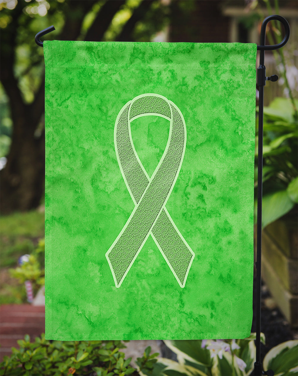Lime Green Ribbon for Lymphoma Cancer Awareness Flag Garden Size AN1212GF  the-store.com.