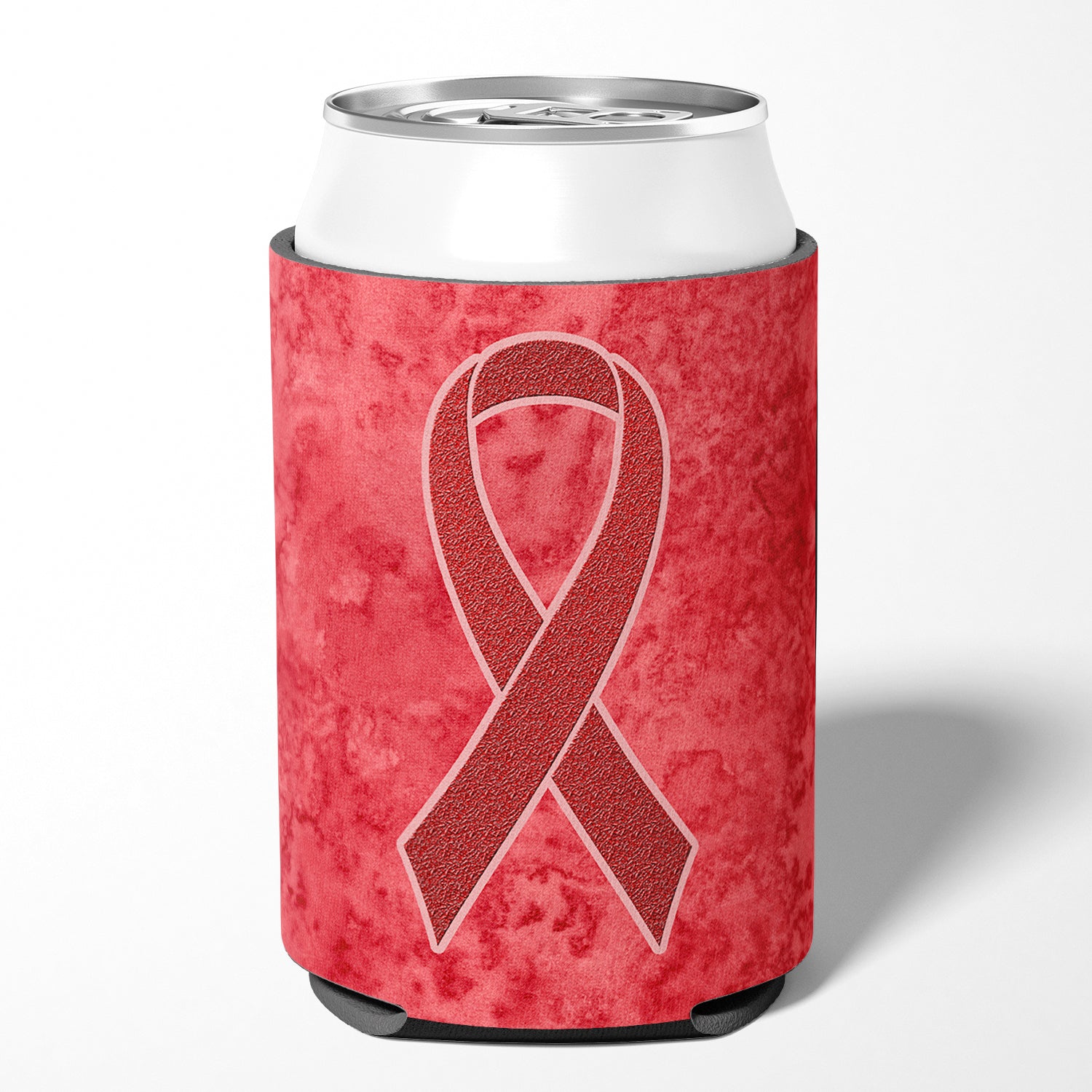Red Ribbon for Aids Awareness Can or Bottle Hugger AN1213CC.