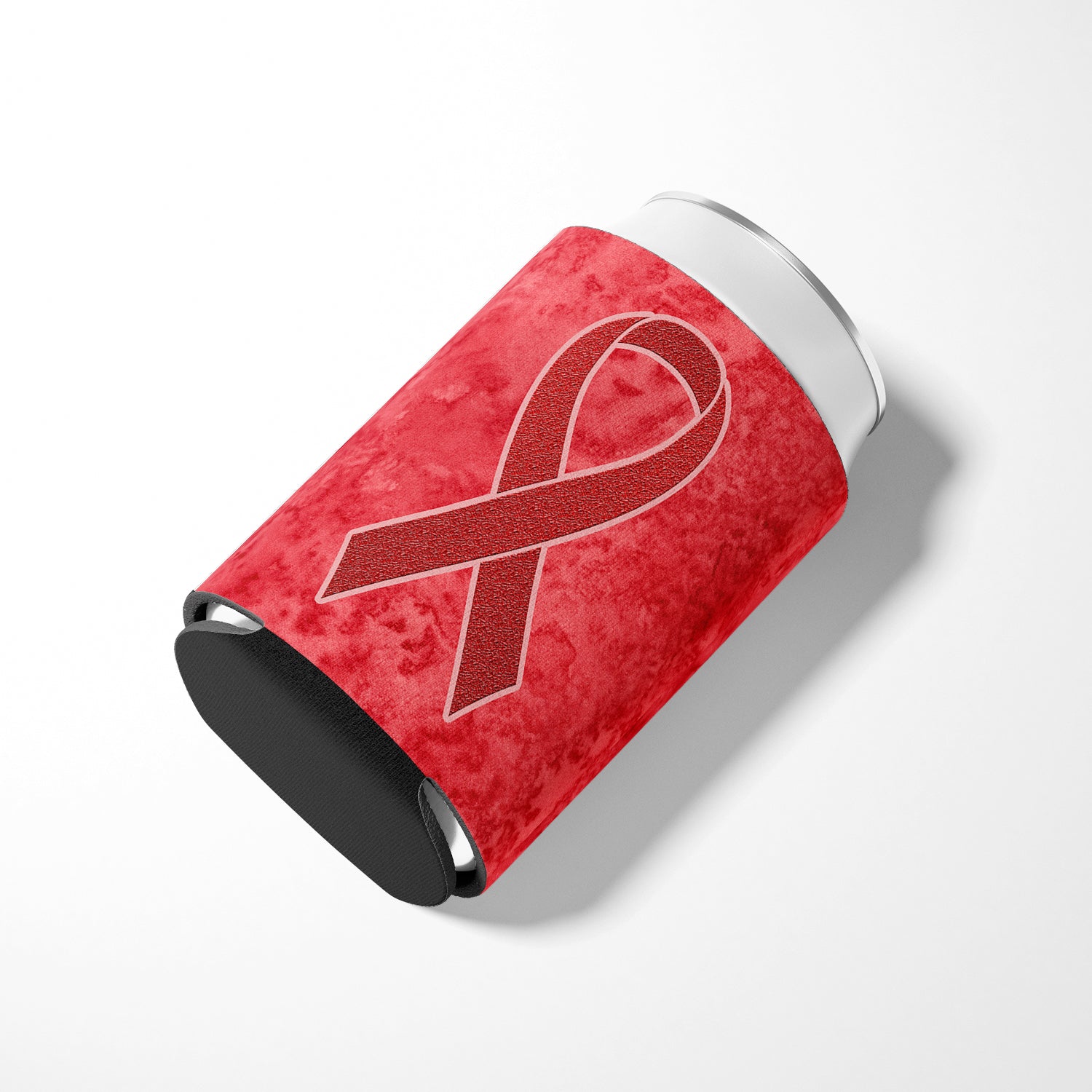 Red Ribbon for Aids Awareness Can or Bottle Hugger AN1213CC.