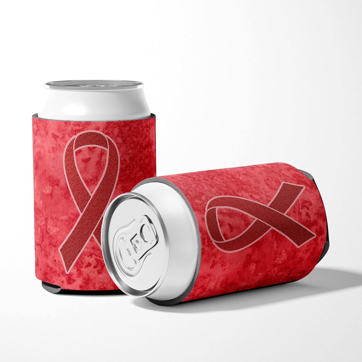 Red Ribbon for Aids Awareness Can or Bottle Hugger AN1213CC