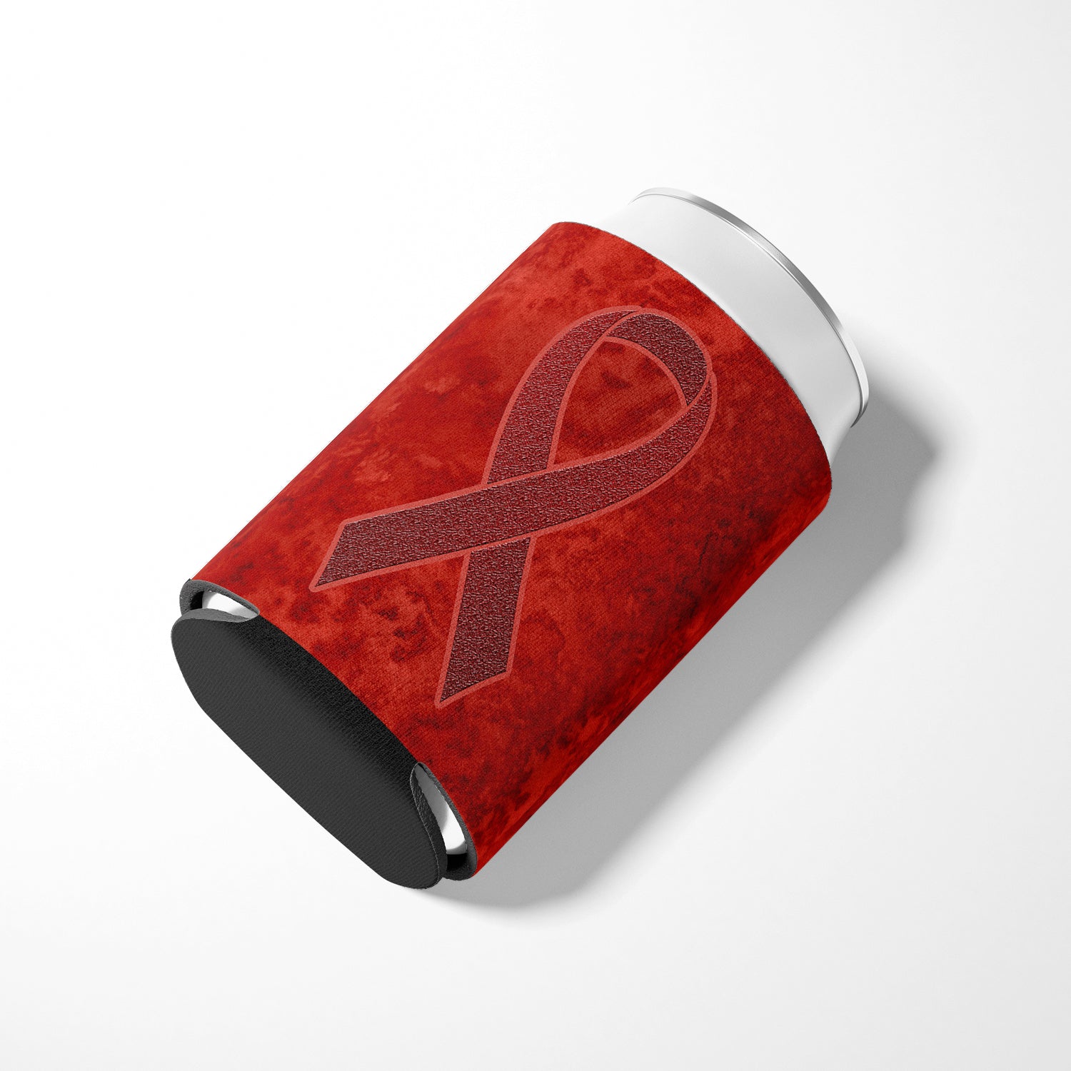 Burgundy Ribbon for Multiple Myeloma Cancer Awareness Can or Bottle Hugger AN1214CC.