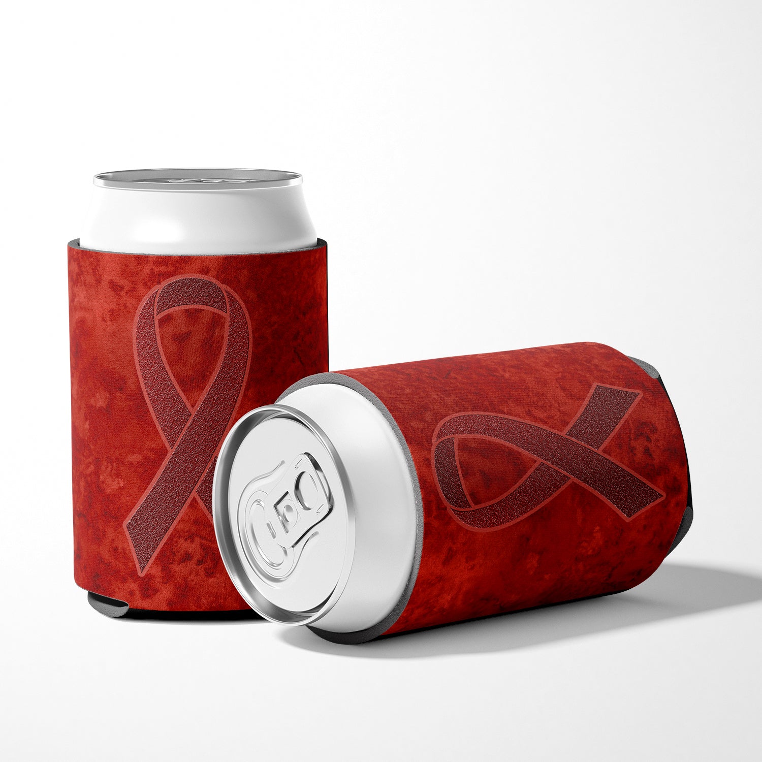 Burgundy Ribbon for Multiple Myeloma Cancer Awareness Can or Bottle Hugger AN1214CC.