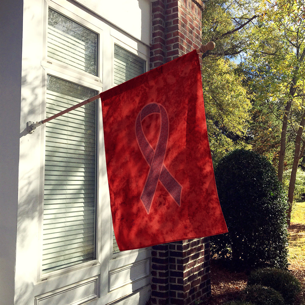 Burgundy Ribbon for Multiple Myeloma Cancer Awareness Flag Canvas House Size AN1214CHF  the-store.com.