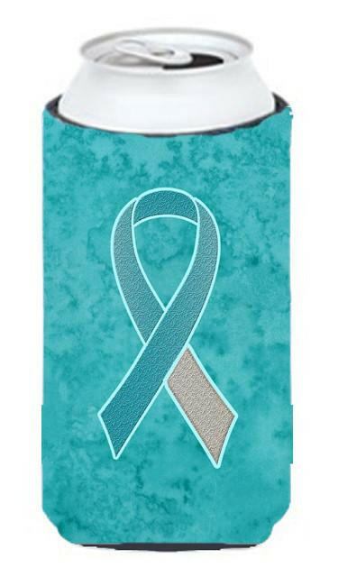 Teal and White Ribbon for Cervical Cancer Awareness Tall Boy Beverage Insulator Hugger AN1215TBC by Caroline&#39;s Treasures