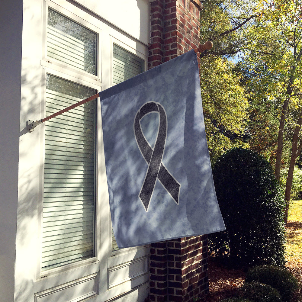 Black Ribbon for Melanoma Cancer Awareness Flag Canvas House Size AN1216CHF  the-store.com.