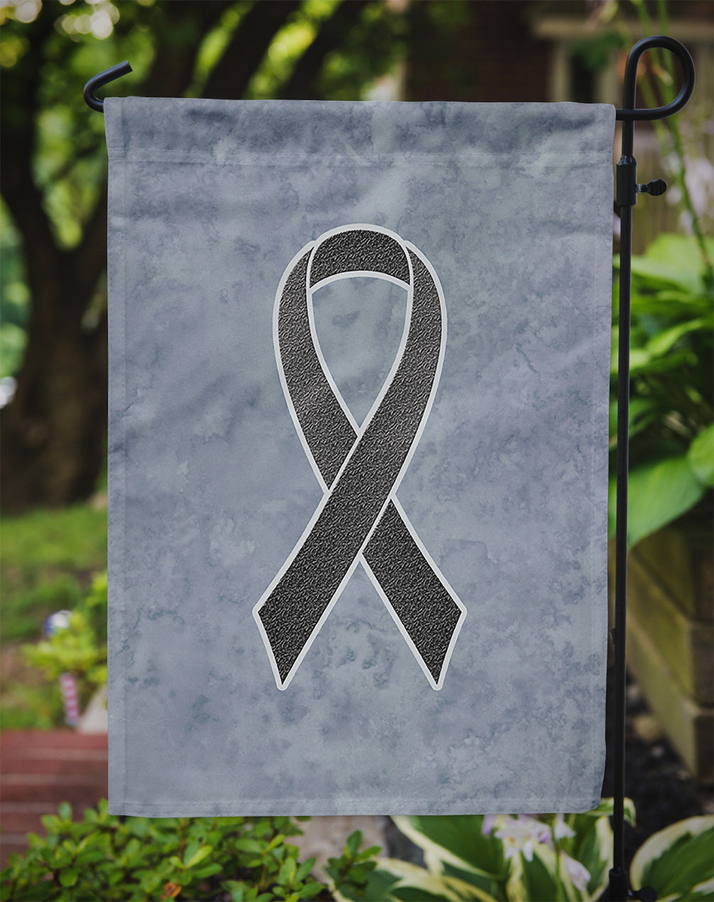 Black Ribbon for Melanoma Cancer Awareness Flag Garden Size AN1216GF  the-store.com.