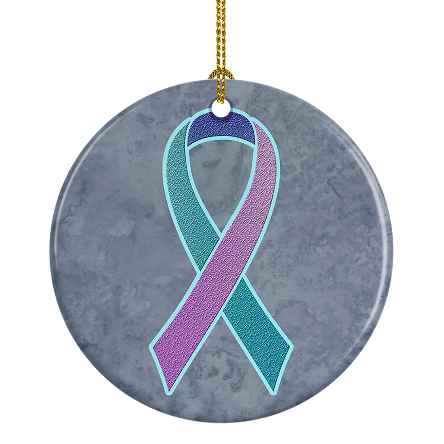 Teal, Pink and Blue Ribbon for Thyroid Cancer Awareness Ceramic Ornament AN1217CO1 - the-store.com