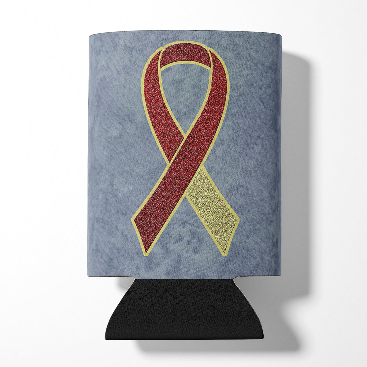 Burgundy and Ivory Ribbon for Head and Neck Cancer Awareness Can or Bottle Hugger AN1218CC.