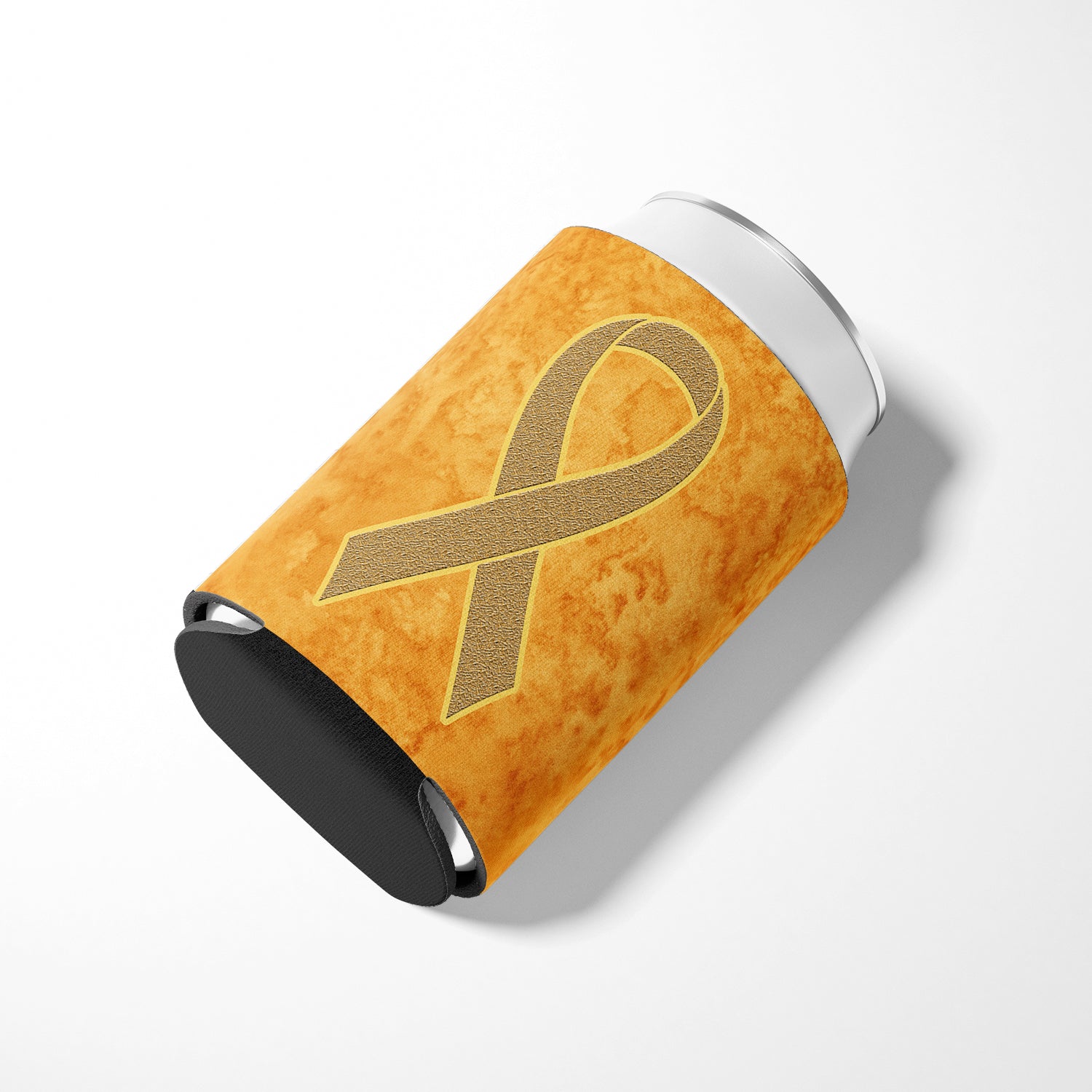 Peach Ribbon for Uterine Cancer Awareness Can or Bottle Hugger AN1219CC