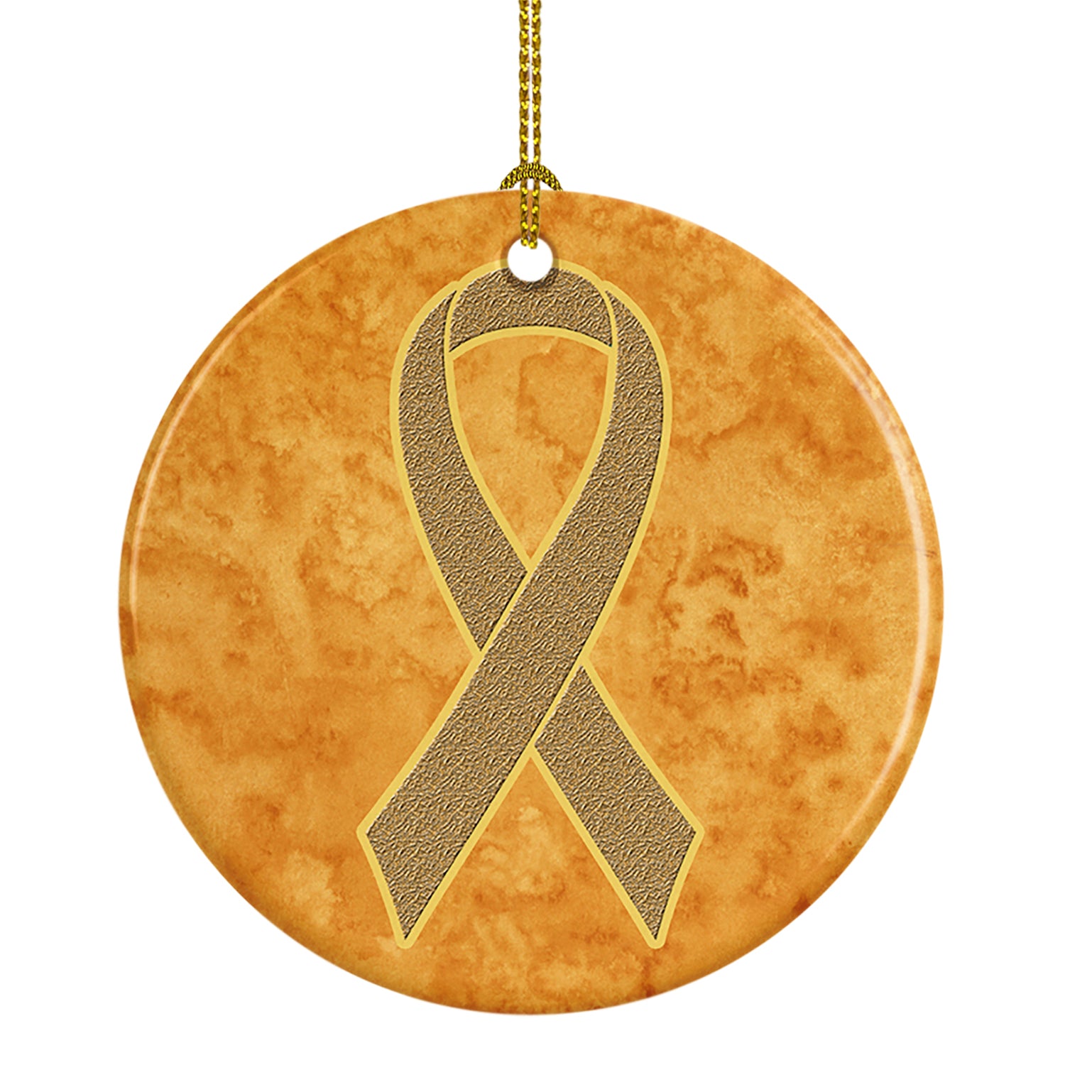 Peach Ribbon for Uterine Cancer Awareness Ceramic Ornament AN1219CO1 - the-store.com
