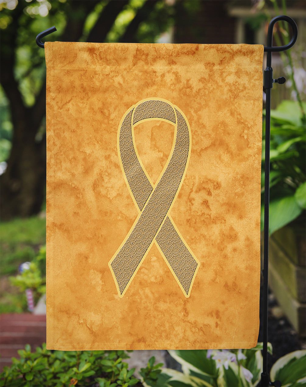 Peach Ribbon for Uterine Cancer Awareness Flag Garden Size AN1219GF