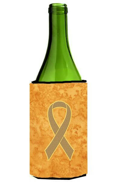 Peach Ribbon for Uterine Cancer Awareness Wine Bottle Beverage Insulator Hugger AN1219LITERK by Caroline&#39;s Treasures