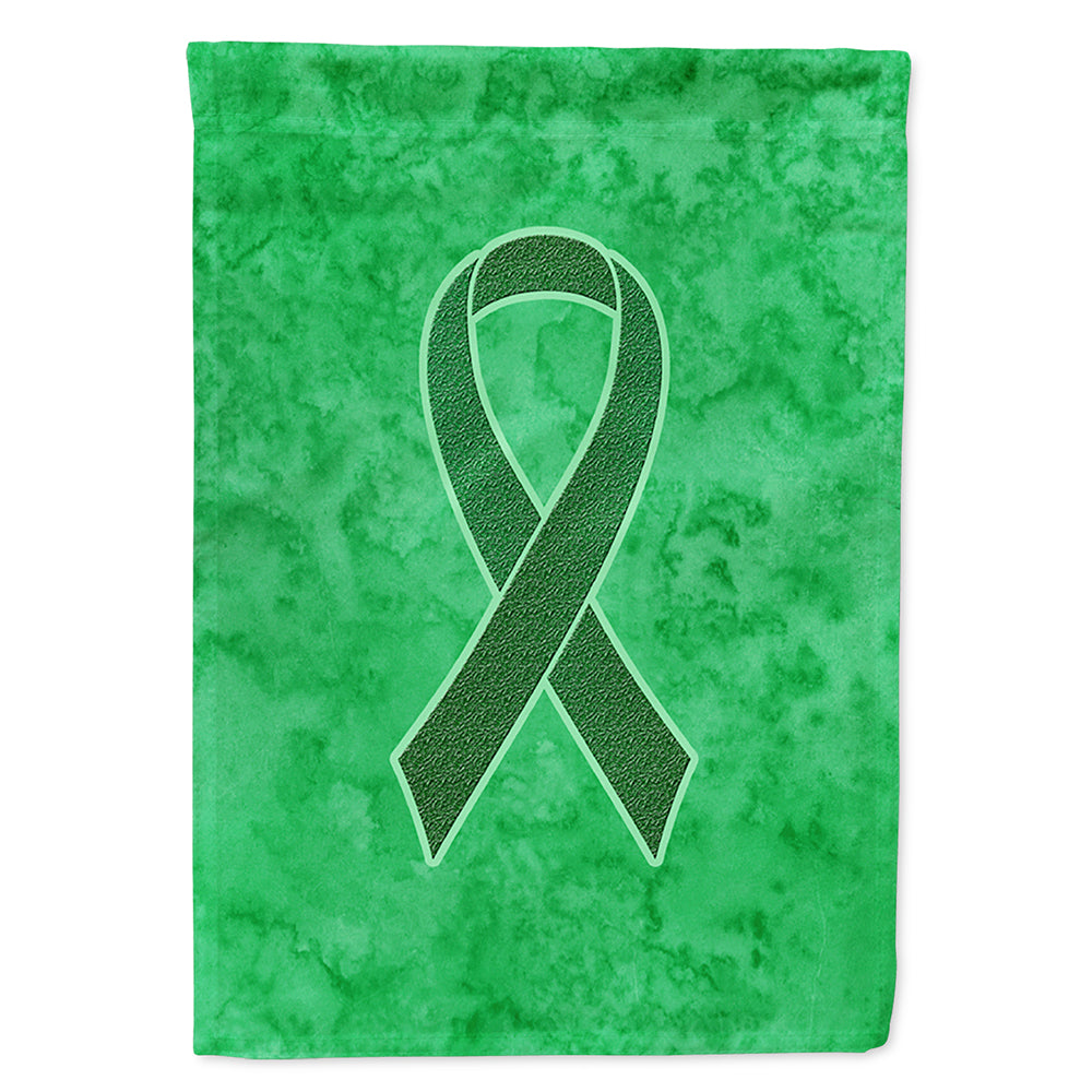 Kelly Green Ribbon for Kidney Cancer Awareness Flag Canvas House Size AN1220CHF  the-store.com.