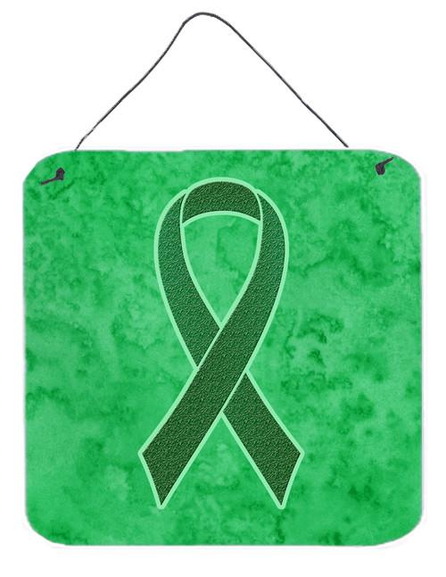 Kelly Green Ribbon for Kidney Cancer Awareness Wall or Door Hanging Prints AN1220DS66 by Caroline's Treasures
